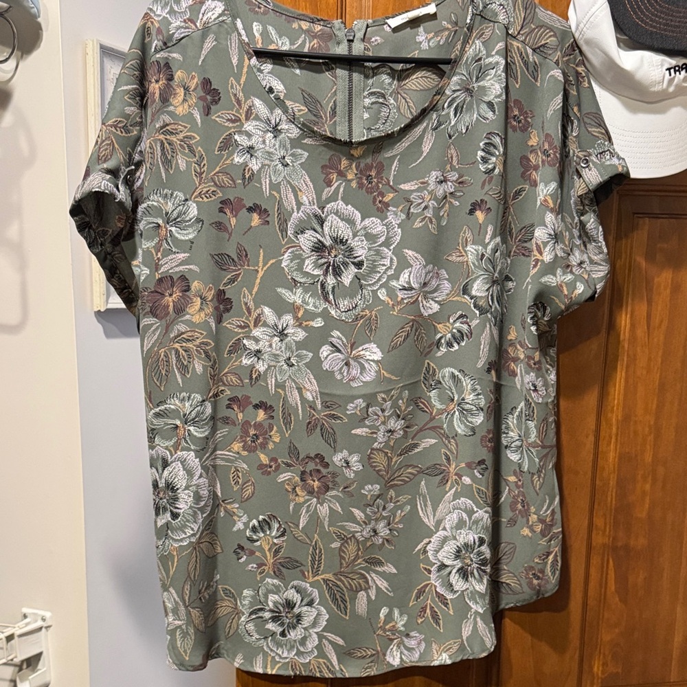Maurices Green Floral Blouse